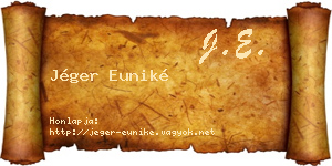 Jéger Euniké névjegykártya